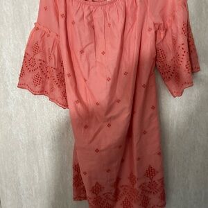 Coral Embroidered Women's Top